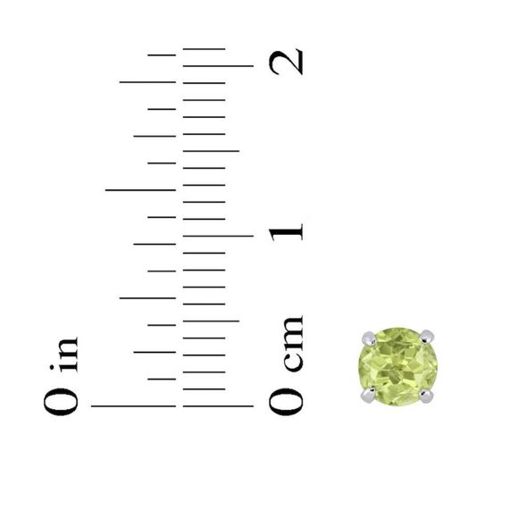 NEW NEW 14K WHITE GOLD PERIDOT STUD EARRINGS - Picture 5 of 6